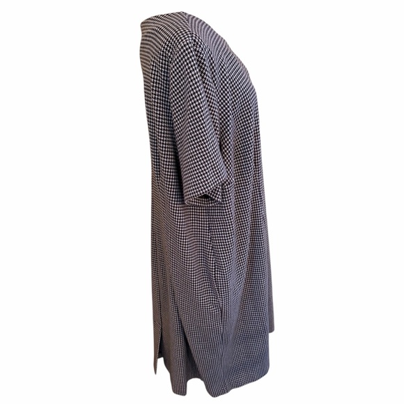 Talbots Black/White Houndstooth Double Knit Short Sleeve Shift Dress 22W - Picture 5 of 8